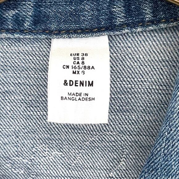 &Denim re-done Boho Jean Jacket size 8 unique blue - Picture 8 of 9